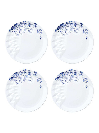 Dinerbord Blauw Vouw - Porselein - 27 cm - 4 stuks