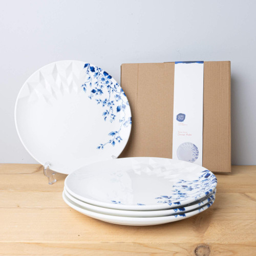 Dinerbord Blauw Vouw - Porselein - 27 cm - 4 stuks