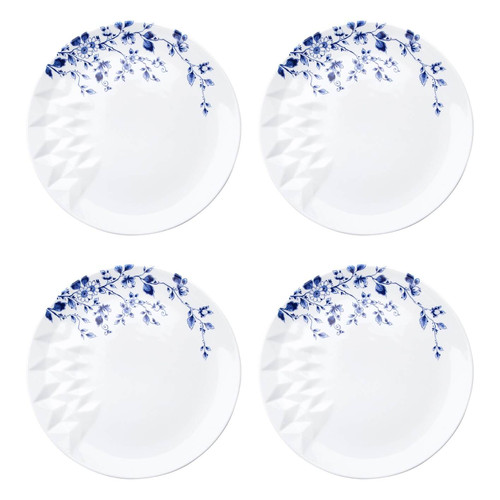 Dinerbord Blauw Vouw - Porselein - 27 cm - 4 stuks