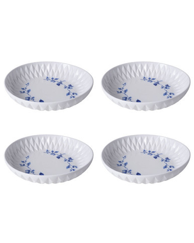 Pastabord Blauw Vouw - Porselein - 24 cm - 4 stuks