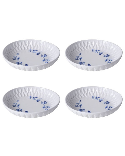Pastabord Blauw Vouw - Porselein - 24 cm - 4 stuks