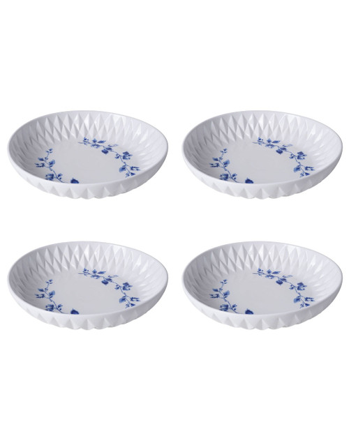 Pastabord Blauw Vouw - Porselein - 24 cm - 4 stuks