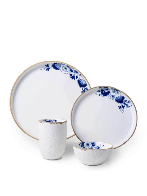 Tableware Set Blauw Bloesem - Porcelain - 4-piece