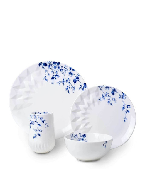 Tableware Set Blauw Vouw - Porcelain - 4-piece