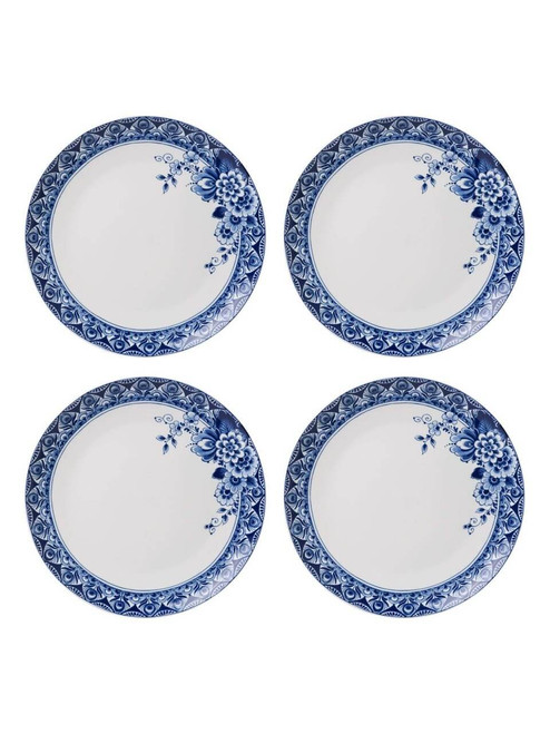 Dinerbord Paauw Blauw - Porselein - 27 cm - 4 stuks