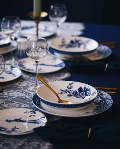 Pastabord Paauw Blauw - Porselein - 20 cm - 4 stuks