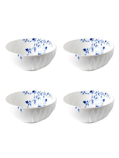 Soup Bowl Blauw Vouw - Porcelain - 450 ml - Set of 4
