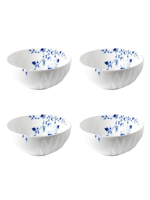 Soepkom Blauw Vouw - Porselein - 450 ml - 4 stuks