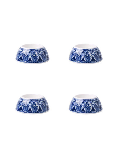 Egg Cup Paauw Blauw - Porcelain - 7 cm - Set of 4