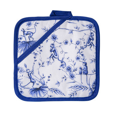 Pot Holder Aapjes - White - Cotton - 18 x 18 cm