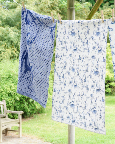 Tea Towel Aapjes - White - Cotton - 50 x 70 cm