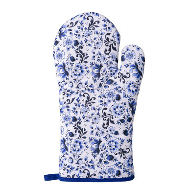 Ovenwant Bloemen - Wit - Katoen - 34 x 18 cm