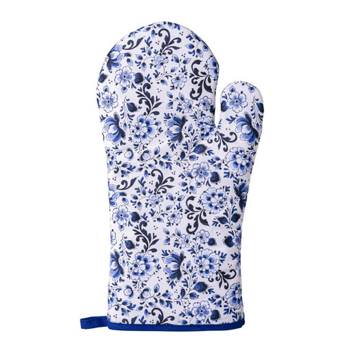 Ovenwant Bloemen - Wit - Katoen - 34 x 18 cm