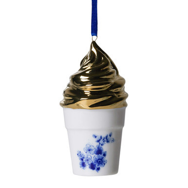 Kerstornament softijsje - Keramiek - 9,5 cm