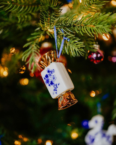 Christmas ornament toffee gold - Ceramic - 7,5 cm