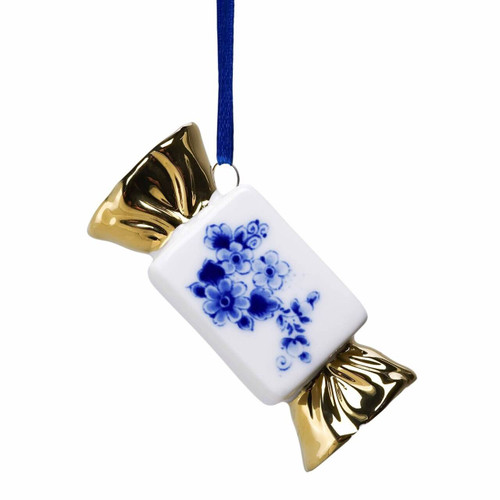 Kerstornament toffee goud - Keramiek - 7,5 cm