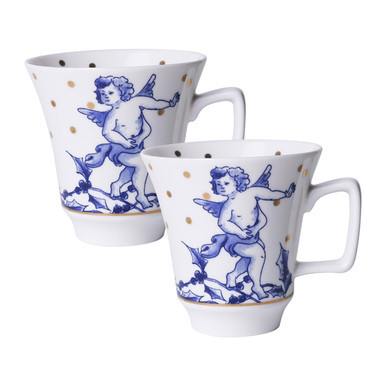 Koffiemok Kerstengel - set van 2 - Porselein - 145 ml