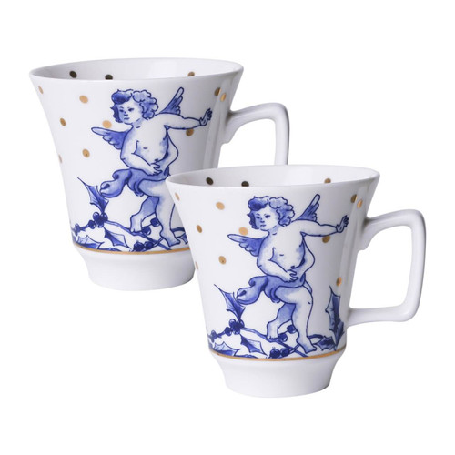 Koffiemok Kerstengel - set van 2 - Porselein - 145 ml