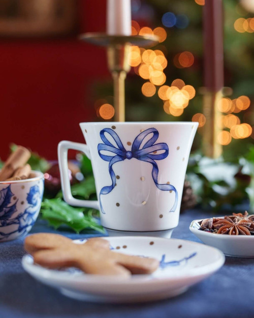 Tea mug Kerstengel bow - Porcelain - 350 ml
