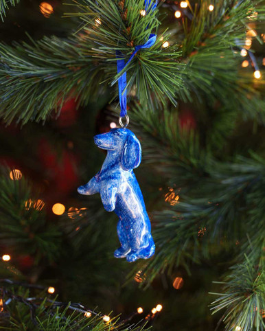 Christmas ornament Teckel Nhaan begging - Ceramic - 9 cm