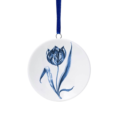 Kerstornament wandbordje - Tulp - Keramiek - 6 cm