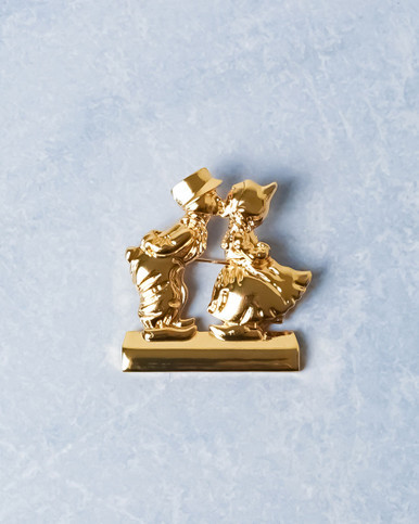 Broche Kissing Couple - Goud - 4,5 cm
