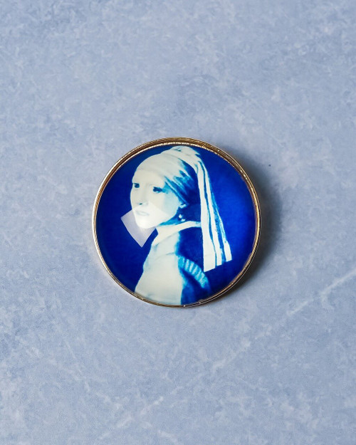 Broche Meisje met de parel - Goud - 4 cm