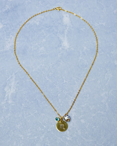 Necklace - Zodiac Scorpio - Birthstone - 24 cm