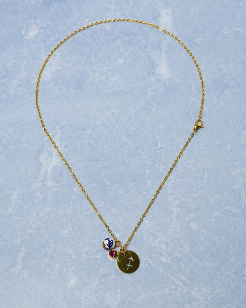 Necklace - Zodiac Sagittarius - Birthstone - 24 cm