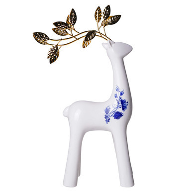 Reindeer large - Gold - Ceramic - 31 cm