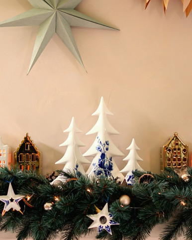Christmas tree medium - Gold - Ceramic - 21,5 cm