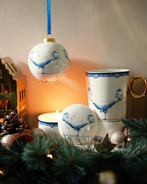Kerstbal Redmer Hoekstra - Sterrenbeeld Weegschaal - Keramiek - 8 cm