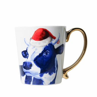 Mug Christmas Cow - Gold - Ceramic - 300 ml