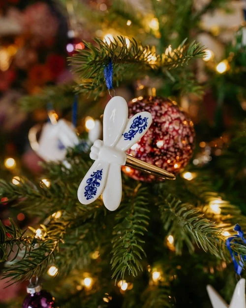 Kerstornament libelle - Keramiek - 8 cm