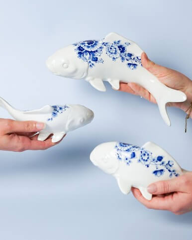 Wall Decoration Fish - Ceramic - Delft blue - Small - 18,5 cm