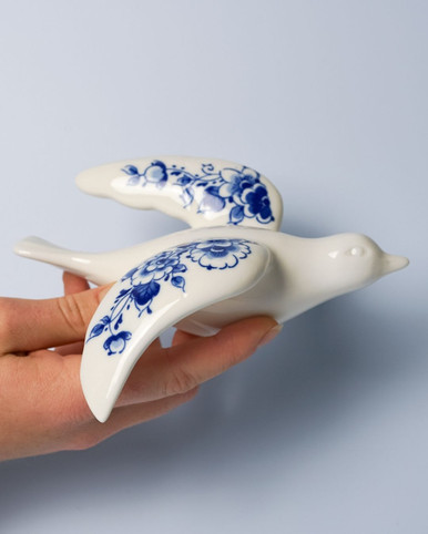 Wall Bird 4 - Ceramic - Delft blue - 16 cm