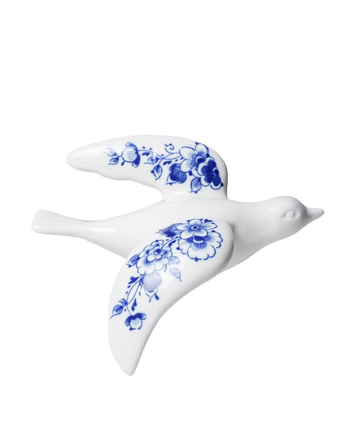 Wandvogel 4 - Keramiek - Delfts blauw - 16 cm