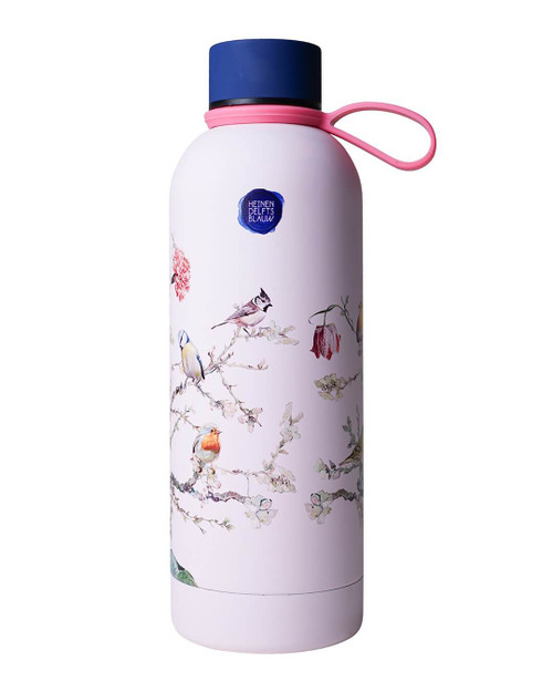 Waterfles Bosvogels roze - Geïsoleerd - RVS - 500 ml