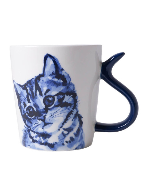 Mok Kattenstaart - Vriendelijk - Delfts blauw - Keramiek - 300 ml