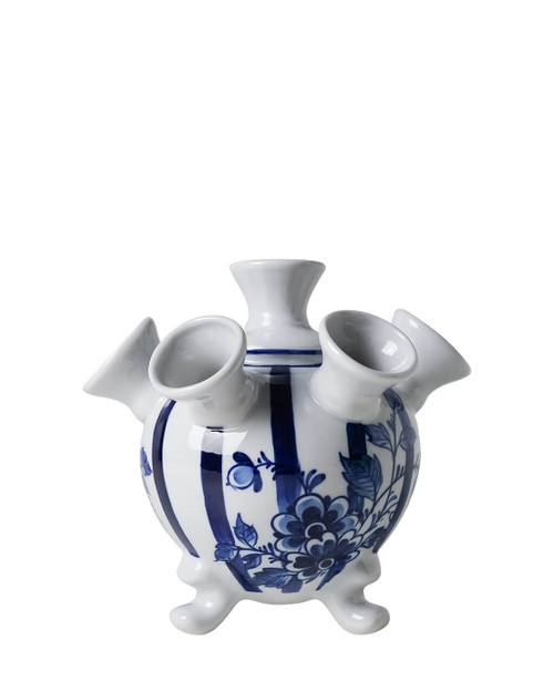 Tulpenvaas op pootjes Fair Florals - Keramiek - Delfts blauw - 13,5 cm