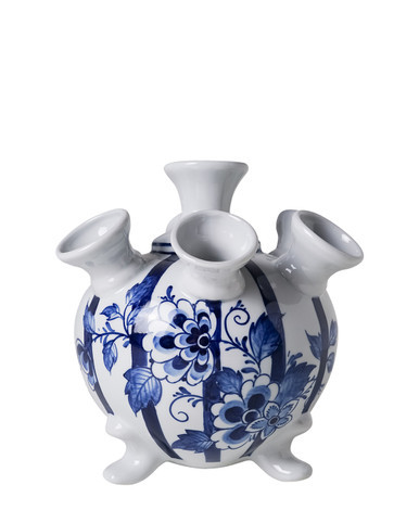 Tulpenvaas op pootjes Fair Florals - Keramiek - Delfts blauw - 17 cm