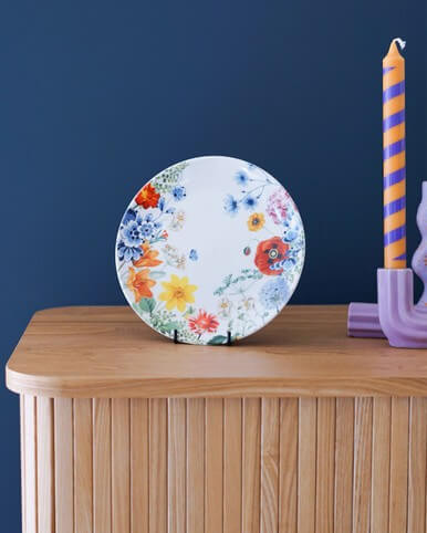 Wall Plate Wildbloemen Flower Garden - Ceramic - 20,5 cm