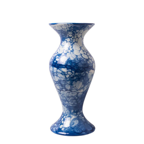 Kelkvaas Bubble Blue - Handgeschilderd - 28 cm