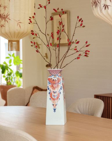Square vase Imari XL - Hand-painted - 45 cm