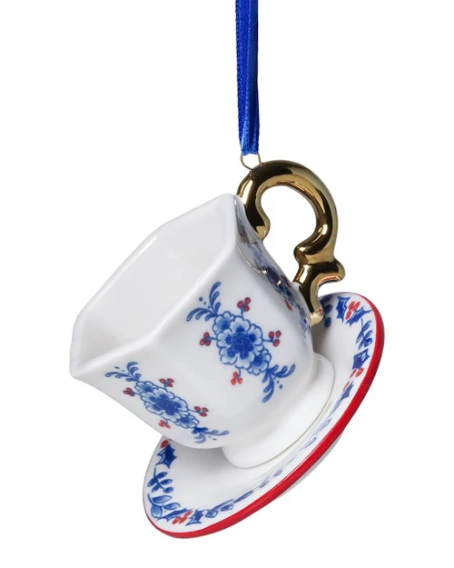 Kerstornament Theekopje - Vintage - Keramiek - 9 cm
