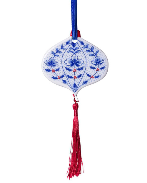 Kerstornament Ui Plat - Vintage - Keramiek - 7 cm