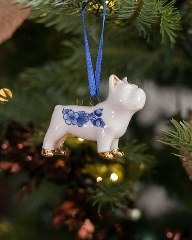 Kerstornament Bulldog - Keramiek - 5,5 cm