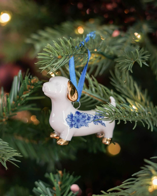 Kerstornament Teckel - Keramiek - 5,5 cm