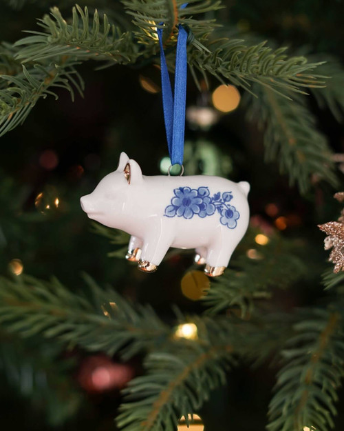 Kerstornament Varken - Keramiek - 4 cm