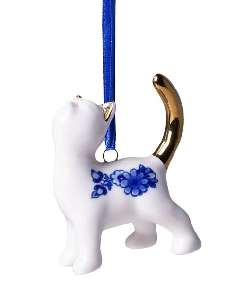 Kerstornament Kat Bedelen - Keramiek - 6,5 cm